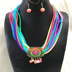 Multicolored Rope Necklace Set